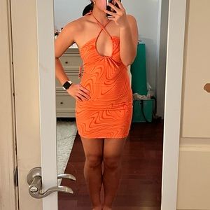 NWT patterned bodycon minidress SO size xs